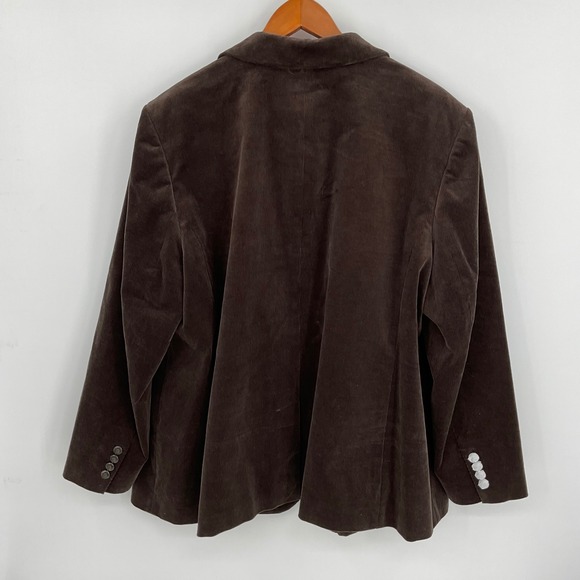 Lauren Ralph Lauren Women Brown Corduroy Blazer Jacket Crest Button Size 22W - Picture 11 of 12